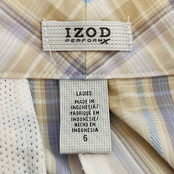 Izod PerformX Plaid Golf Shorts   Womens Size 6 - Picture 3 of 6